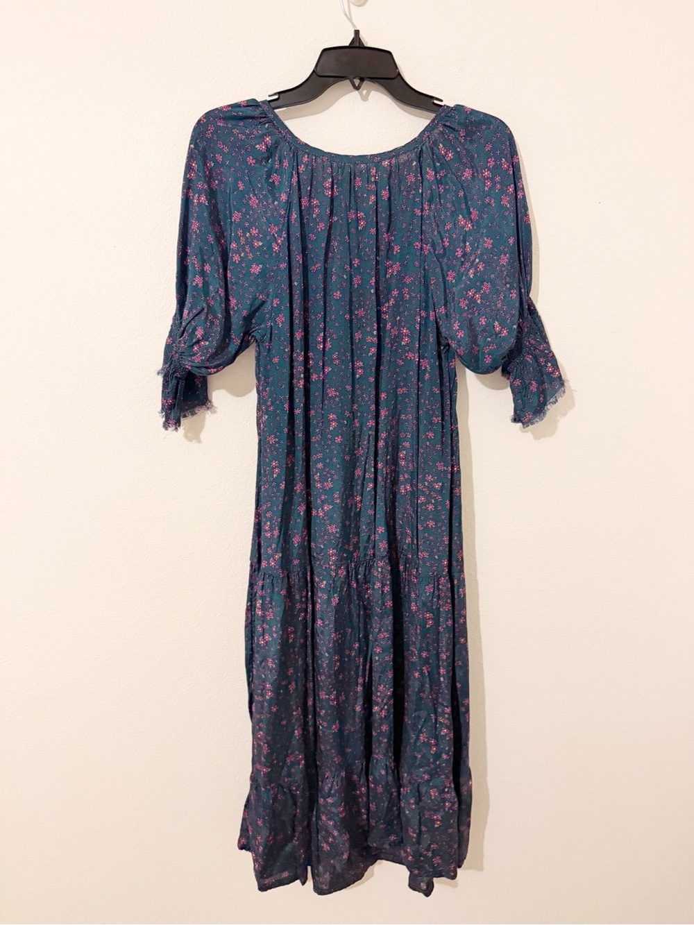 Natural Life Peasant Boho Floral Ruffle Maxi Dress Size Medium M - Picture 4 of 5
